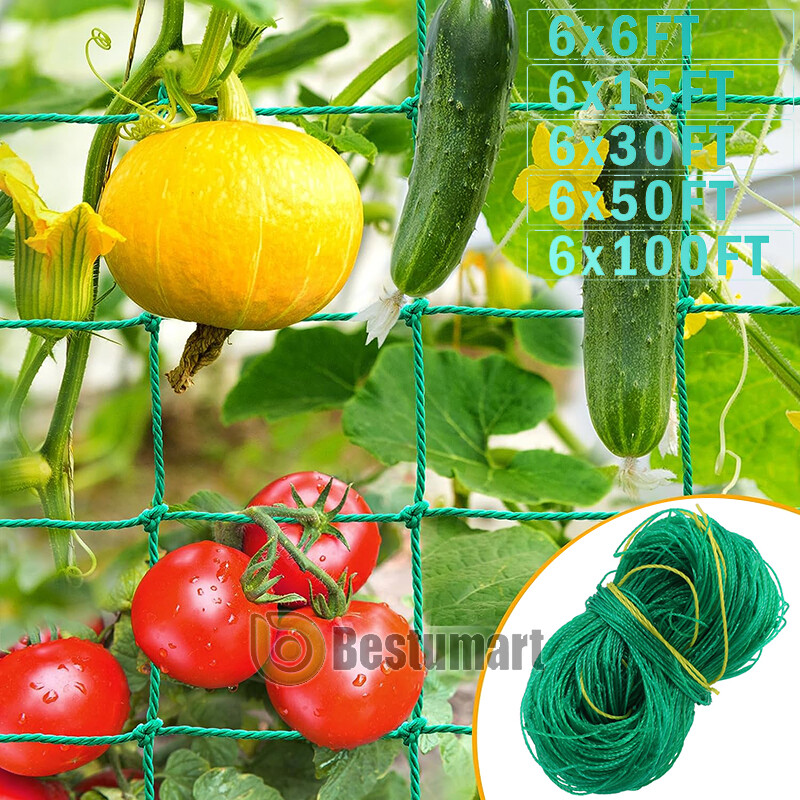 Garden Plant Climbing Net Trellis Netting Mesh Support Fruits Vine Veggie Bean