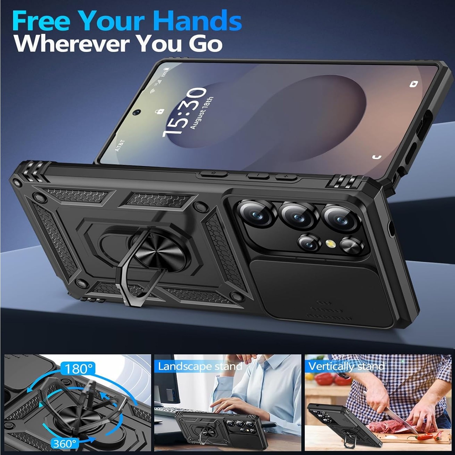 For Samsung Galaxy S26 Ultra Case /S26/S26 Plus Phone Cover + Tempered Glass