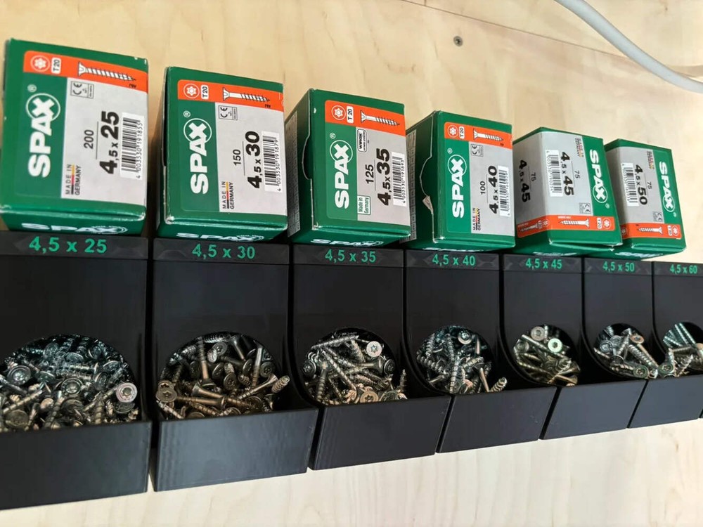 4PC Wall Mounted Panel Screws Feeder Storage DIY Organiser | 3D Printed