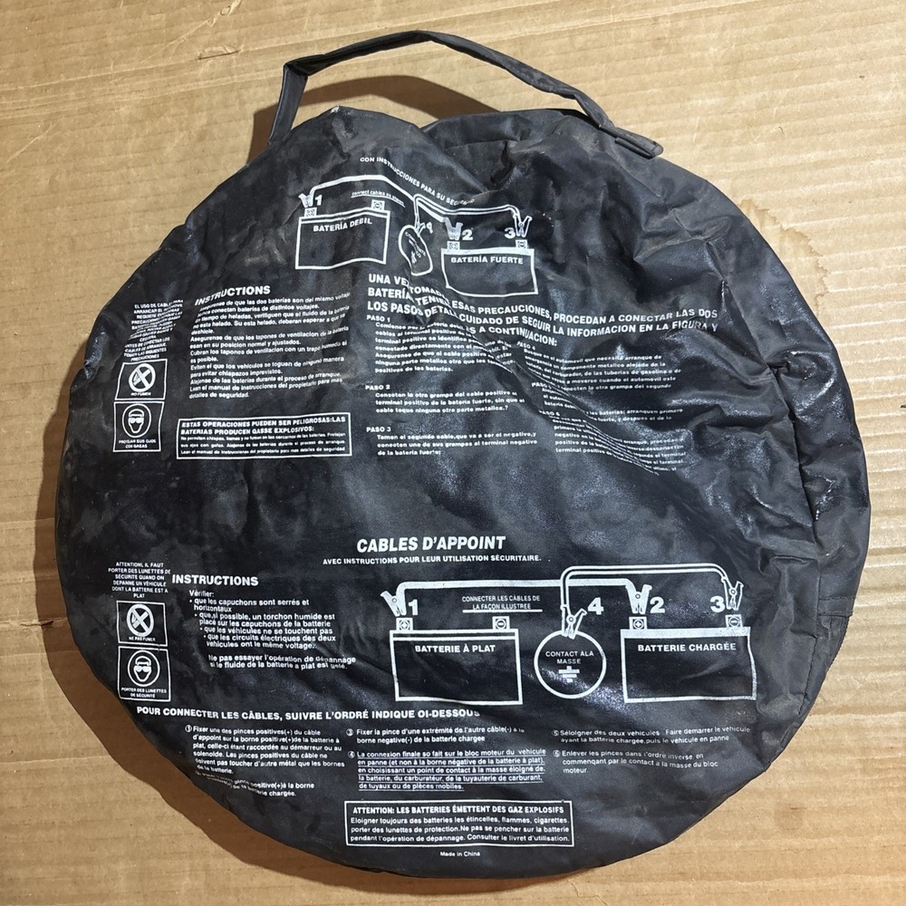 Booster Cable Bag w/ 9ft Jumper Cables works
