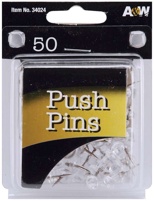 Push Pins 50/Pkg Clear
