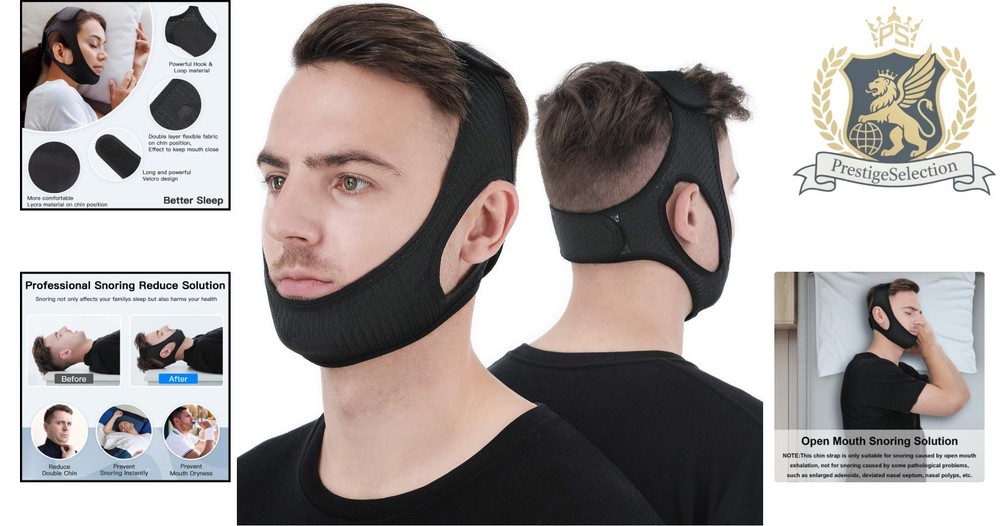 Comfortable Anti Snore Chin Strap - Washable, Adjustable Snoring Solution