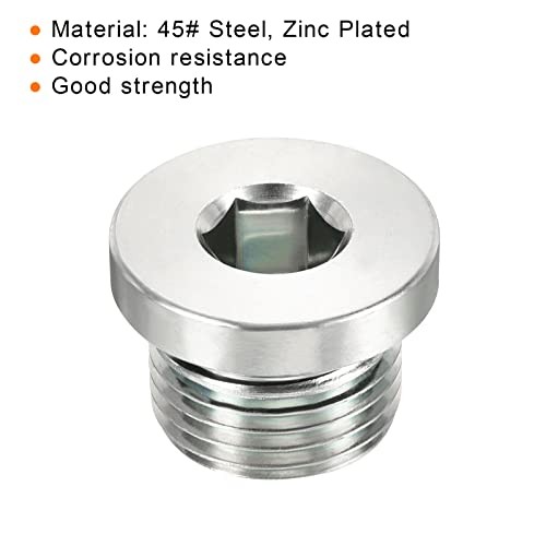 Internal Hex Head Pipe Fitting Plug, Male Thread 45# Steel Socket Plug G1/2 1