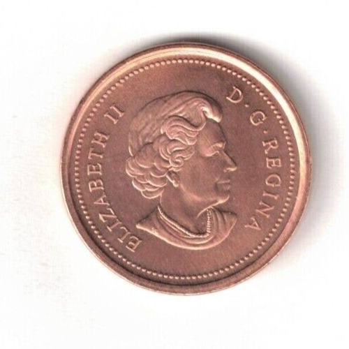 2003-Plain Canada Brilliant Uncirculated One Cent NE QE II and Maple leaf Coin!