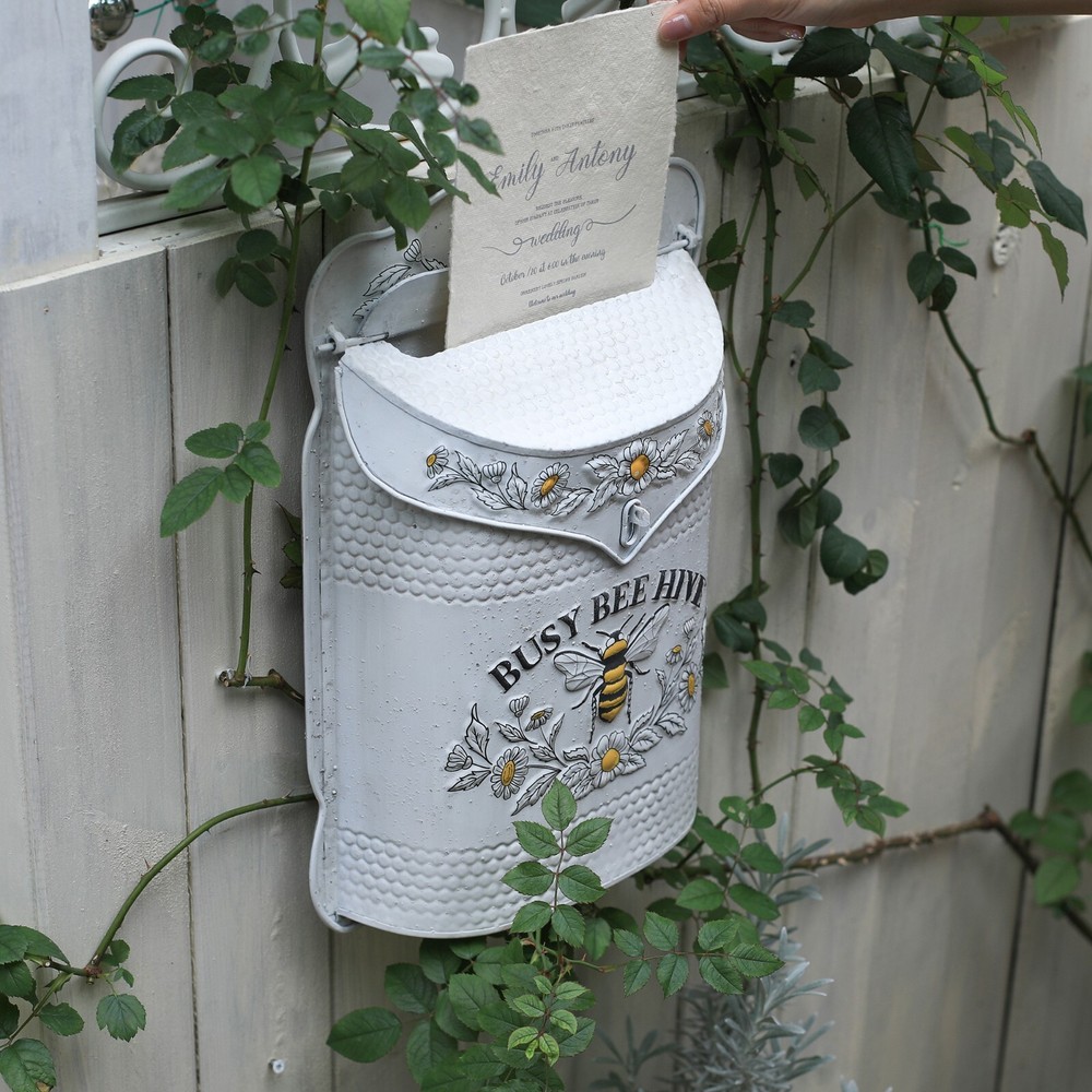 Bee Mailboxes Wall Mount Vintage White Mailboxes for Outside