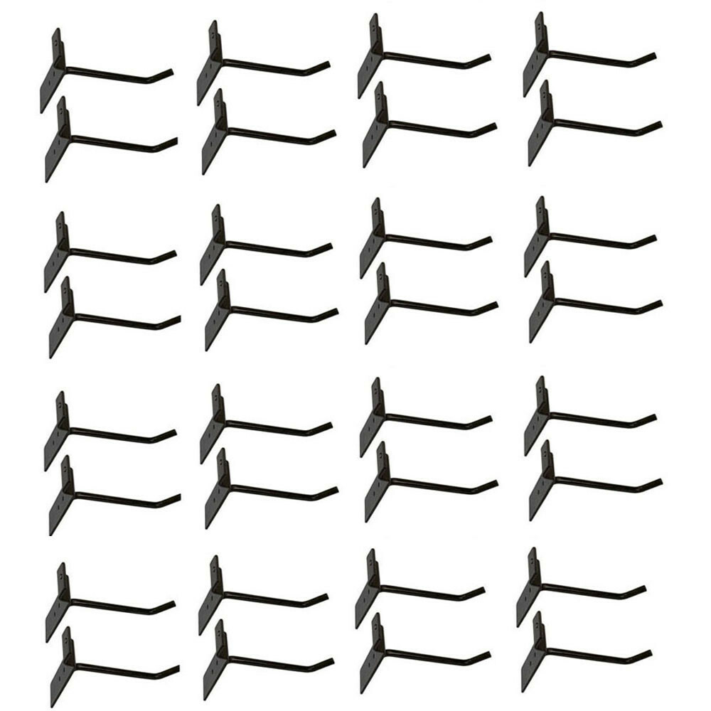4" Slatwall Hook,Raw Steel,Hanger Display,Display Panel Hook Wire Metal 24Pc Set
