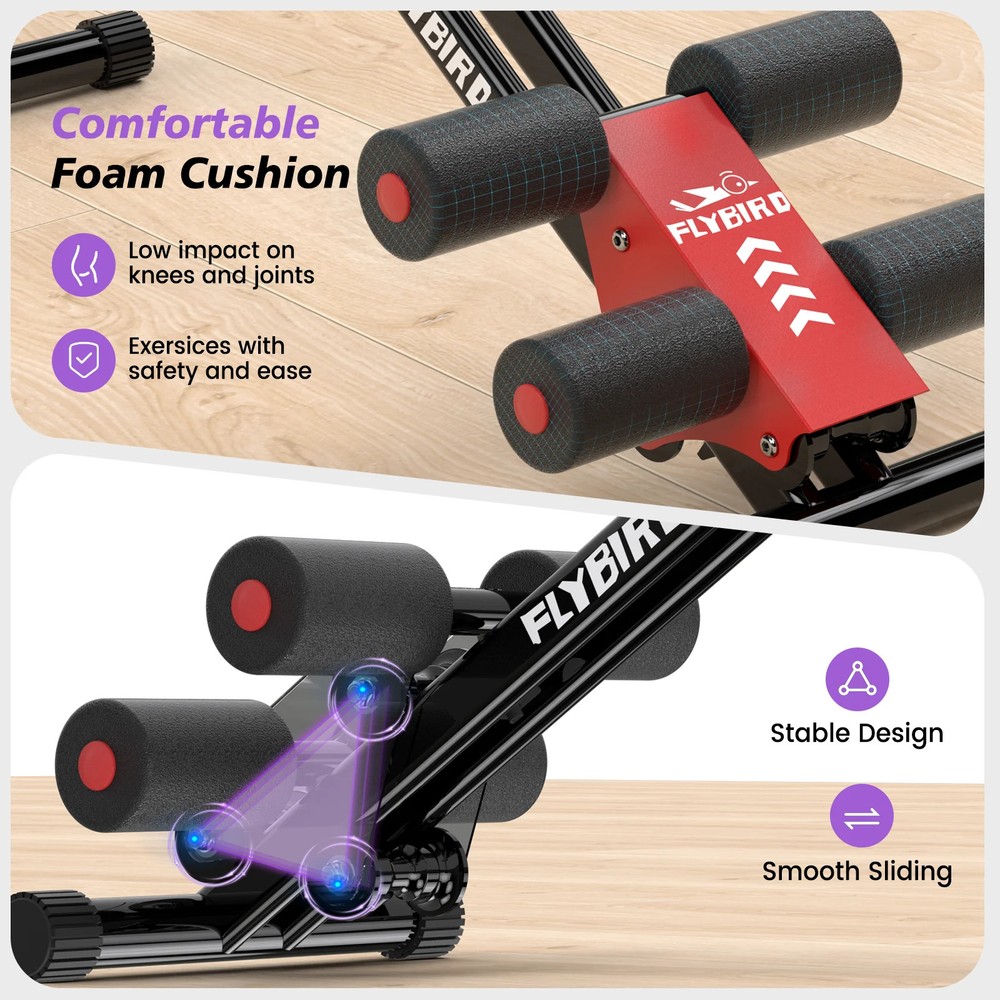 FLYBIRD Adjustable Ab Workout Equipment, Full Body Strength Training, Foldable W