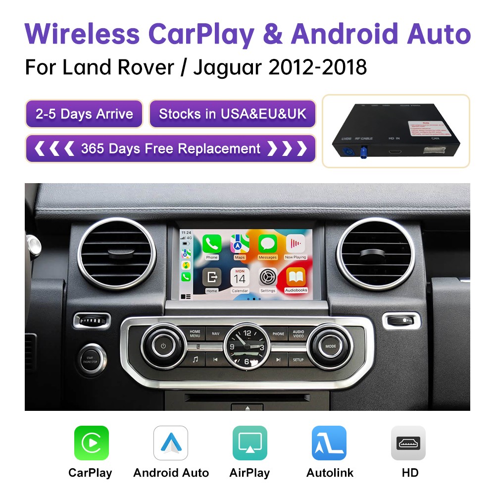 Wireless Carplay Android Auto Decoder Unit For Land Range Rover Jaguar XF XJL