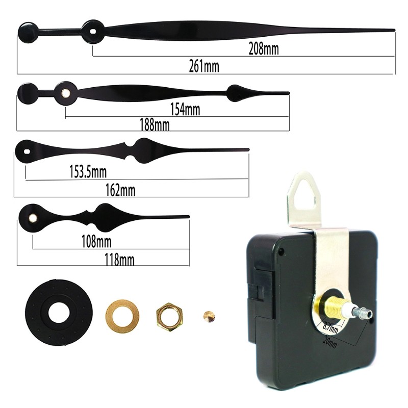 High Torque Long Shaft Clock Movement Mechanism Quartz Clock Kit