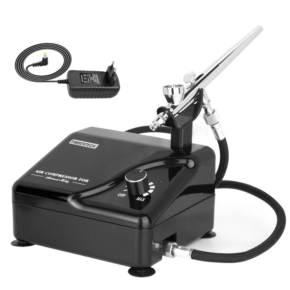 Timbertech Professional Airbrush Kit with Multi-Functional Compressor AS-207K...