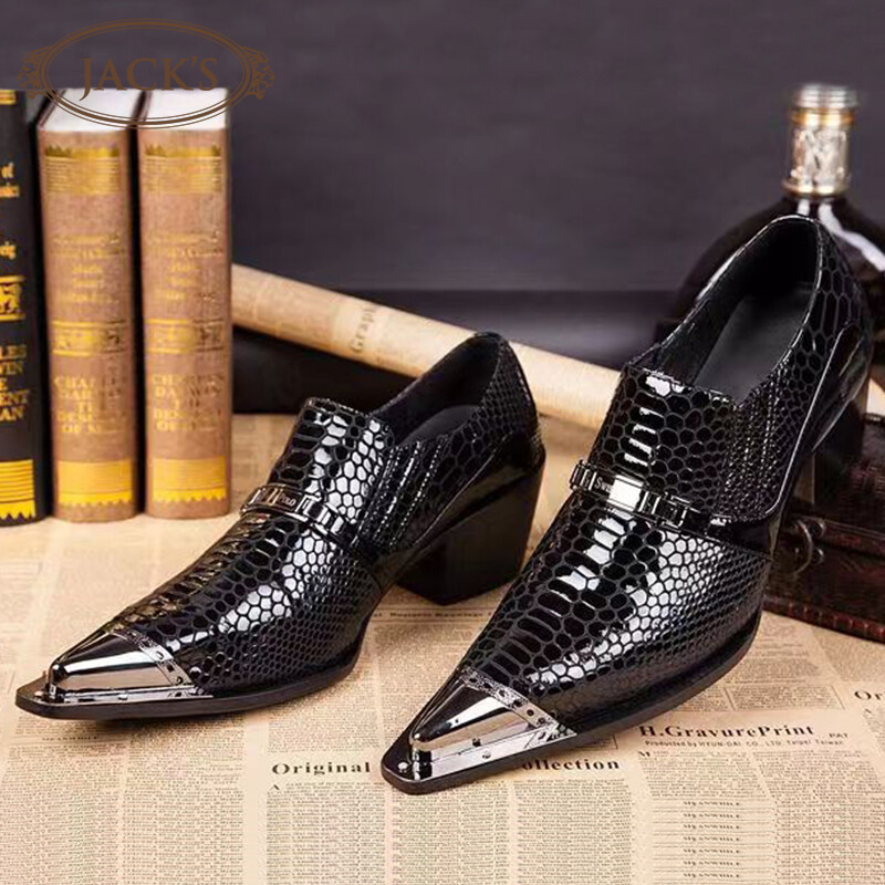 British Men's Pointed Toe Shoes Genuine Leather Business Formal Leather Shoes Sz