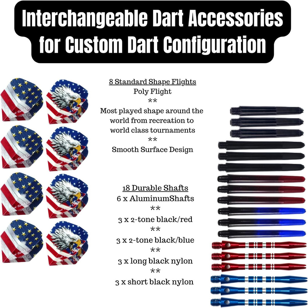 Soft Tip Darts Set - Professional Darts for Electronic Dartboard - Includes Bras