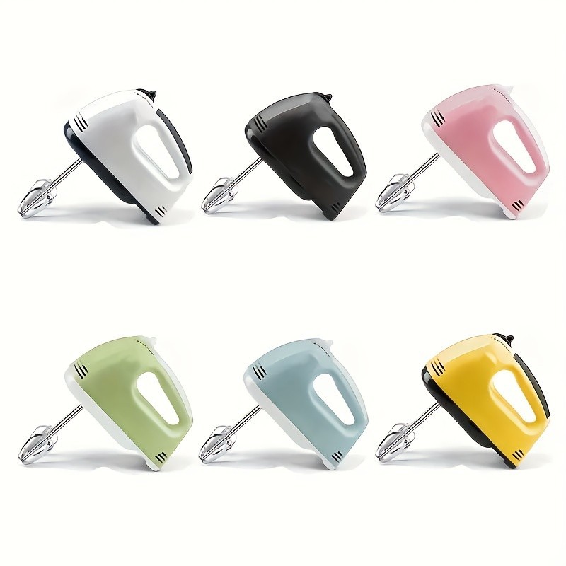 Multi-Speed Electric Hand Mixer - 7 Speeds with Beaters & Dough Hooks for Baking