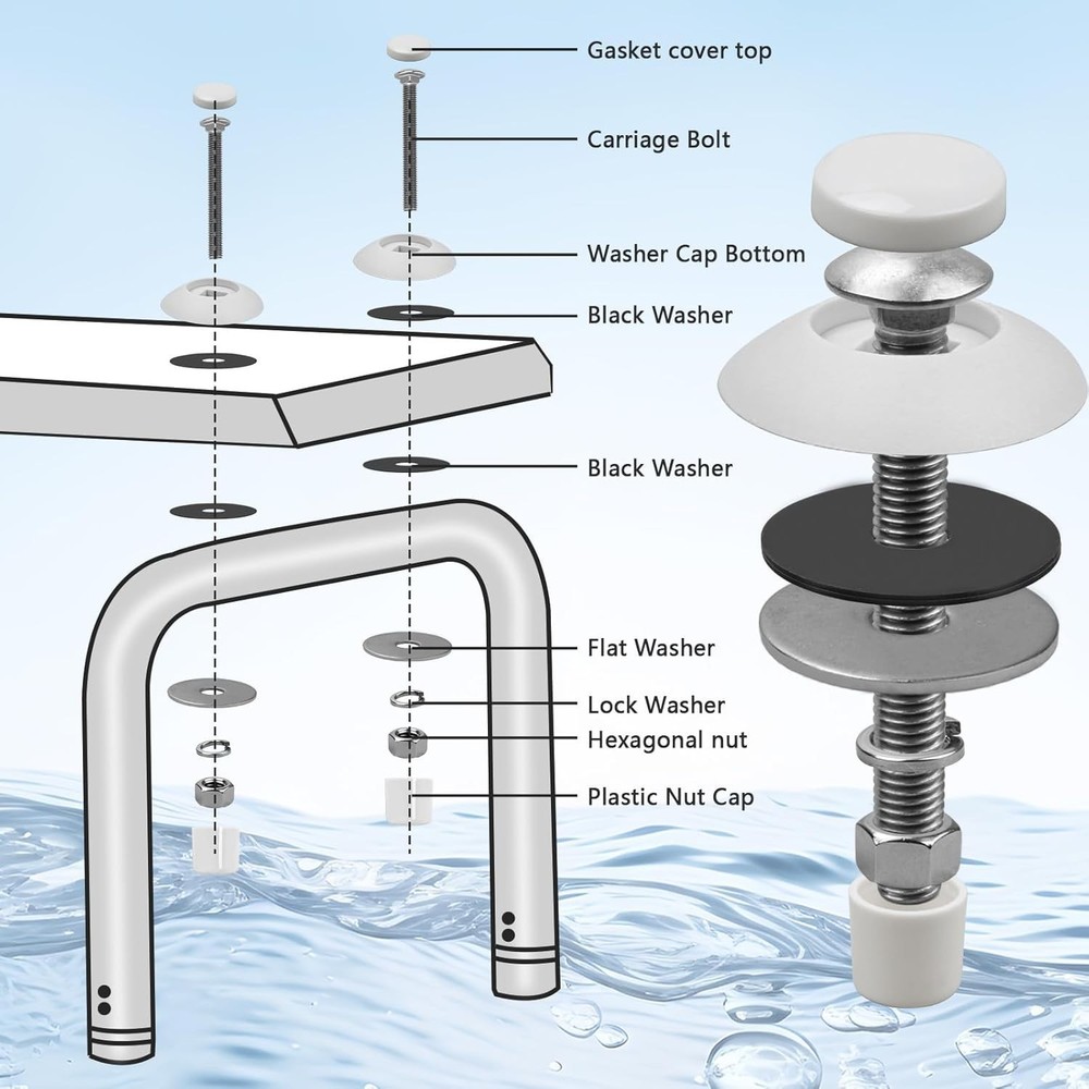 67-209-911-SS Replacement Kit for Two Hole Diving Boards - Complete & Easy Setup