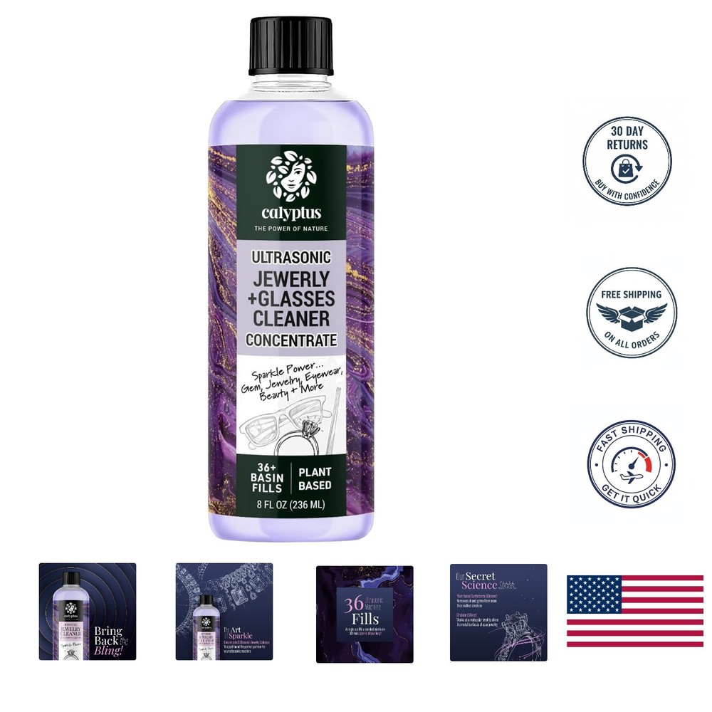 Eco-Friendly Jewelry Cleaner Concentrate | 8 Oz All-Purpose Plant-Based Solution