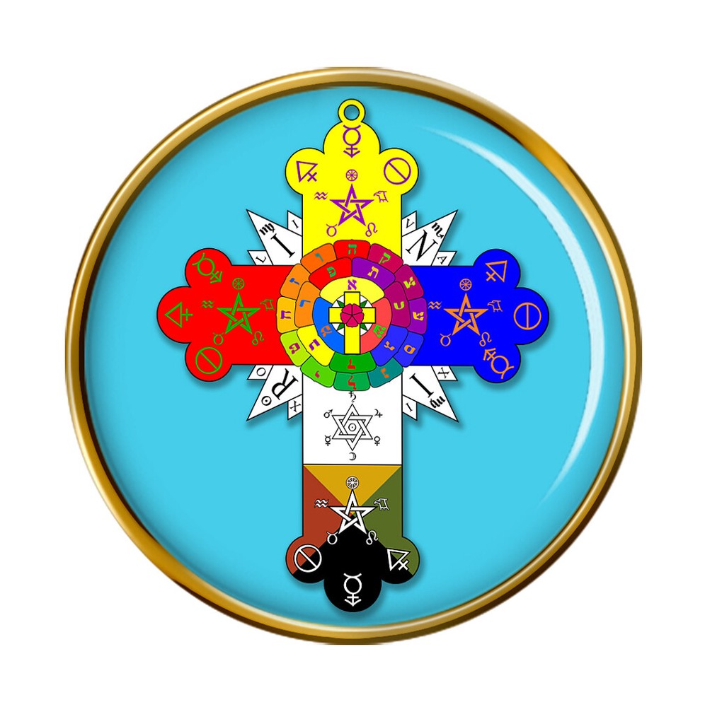 Rose Cross Christian Pin Badge