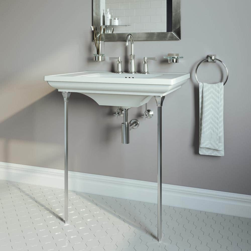 Lavatory Legs for Wall Mounted Sink 31-1/2 in Adjustable Hexagonal Chrome 2 Pack