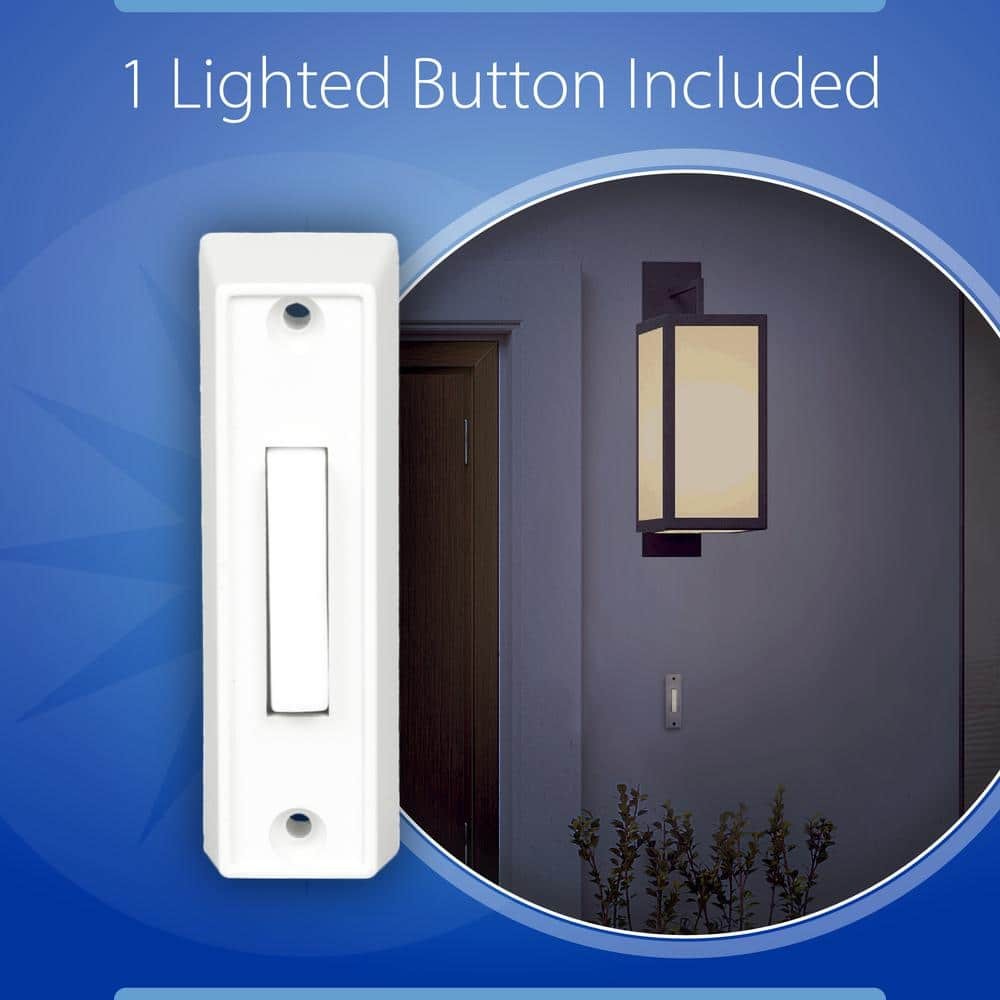 Wired Single-Gang Electronic Door Chime Kit with Lighted Button