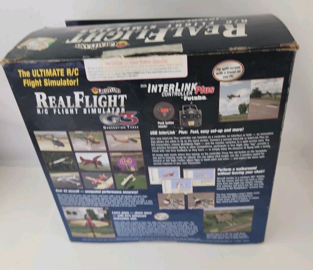 RealFlight R/C flight simulator G3 Interlink controller Plus by Futaba 3D +