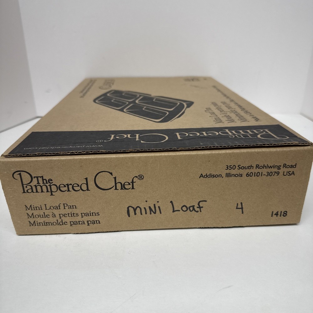 Pampered Chef Stoneware Mini Loaf Pan Open Box Unused