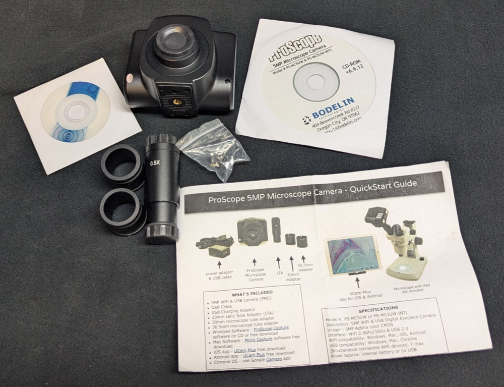 ProScope 5MP Microscope Camera - USB Imaging for Vernier Labs - Tested