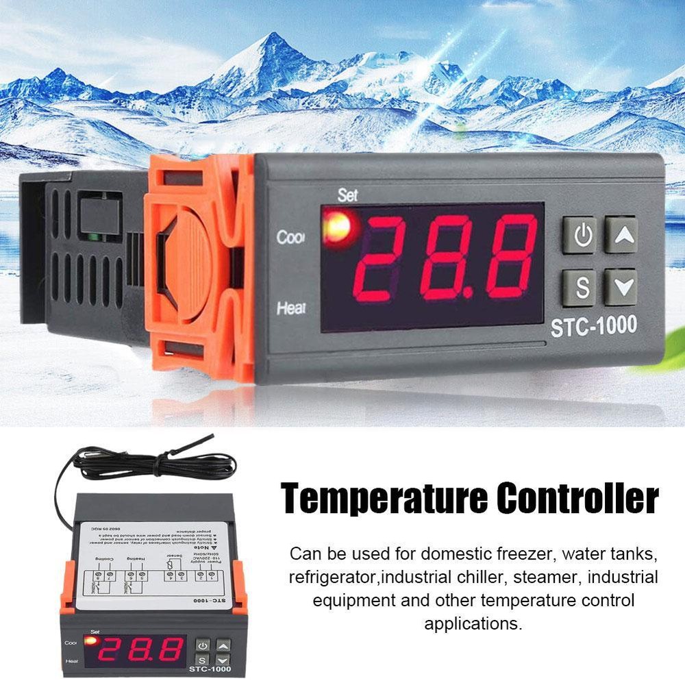 1X Digital Temperature Thermostat STC-1000 Controller LCD 12V-220V LED Best
