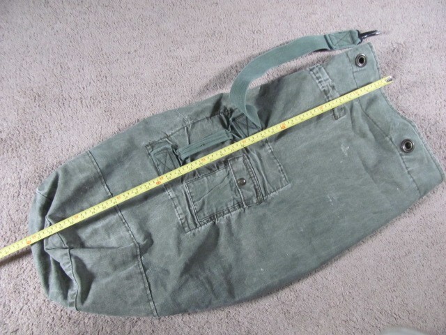 Vintage MILITARY Top Load Duffle Canvas Bag.