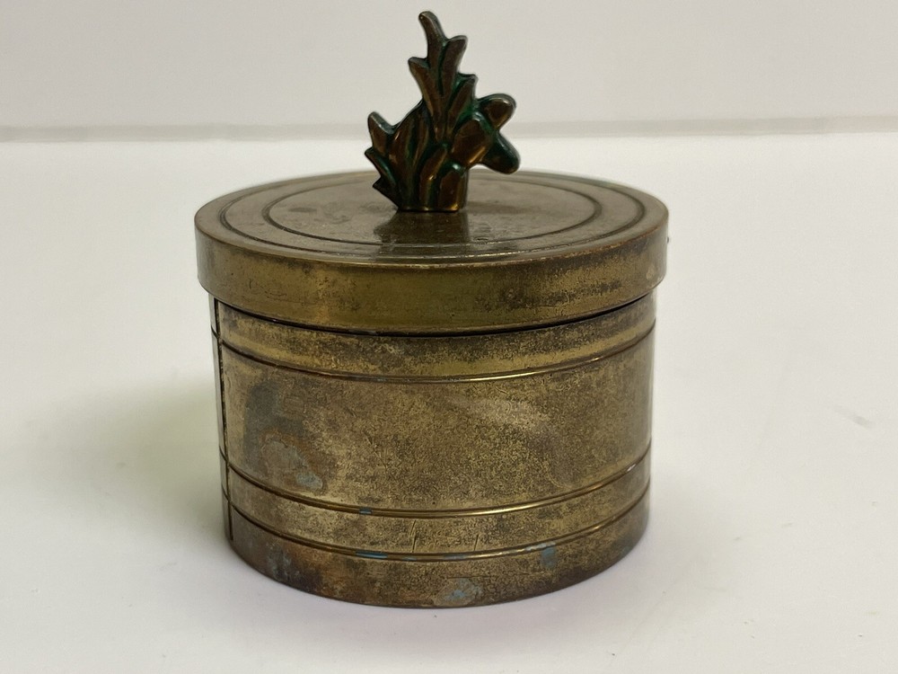 Vintage Brass Desktop Stamp Roll Dispenser Box