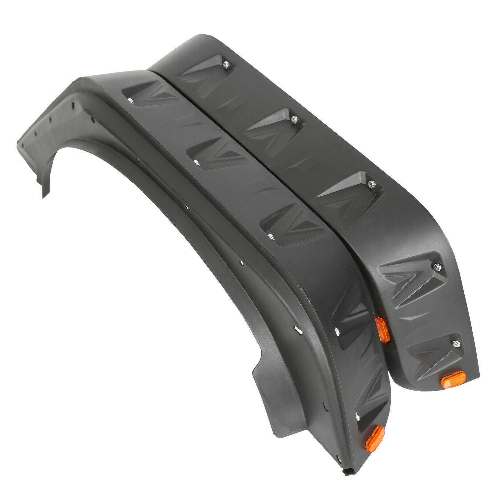 For 07-18 Jeep Wrangler JK Pocket Rivet Style Smooth Fender Flares w/LED 4PCS