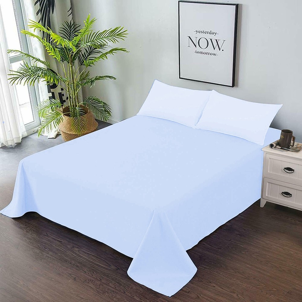 Lovely Solid Sky Blue Bedding Collection 1000/1200 TC 100% Cotton