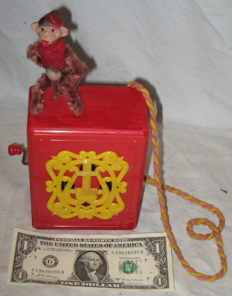 Marx Organ Grinder Dancing Monkey Toy Music Box Magic Puppet Tricks