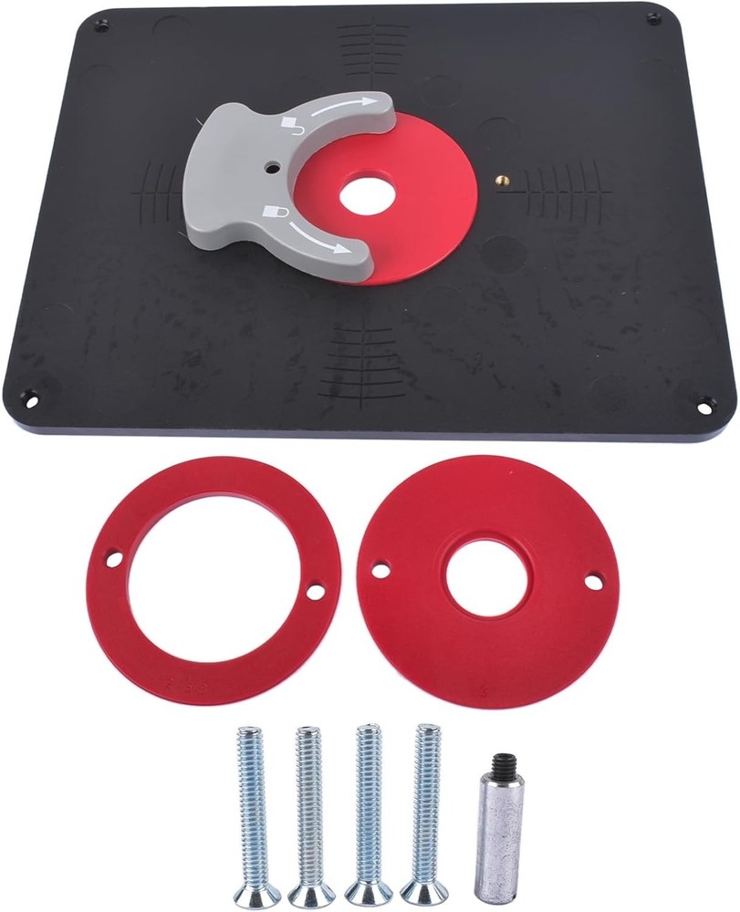 Precision Router Table Insert Plate with Level-Loc Rings Undrilled