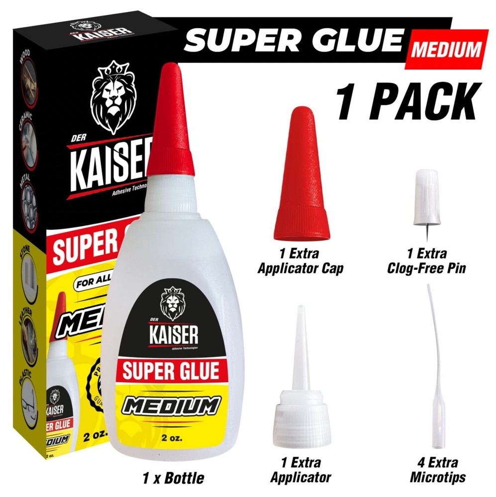 Der Kaiser Medium Cyanoacrylate (CA) Super Glue – 2 oz Bottle