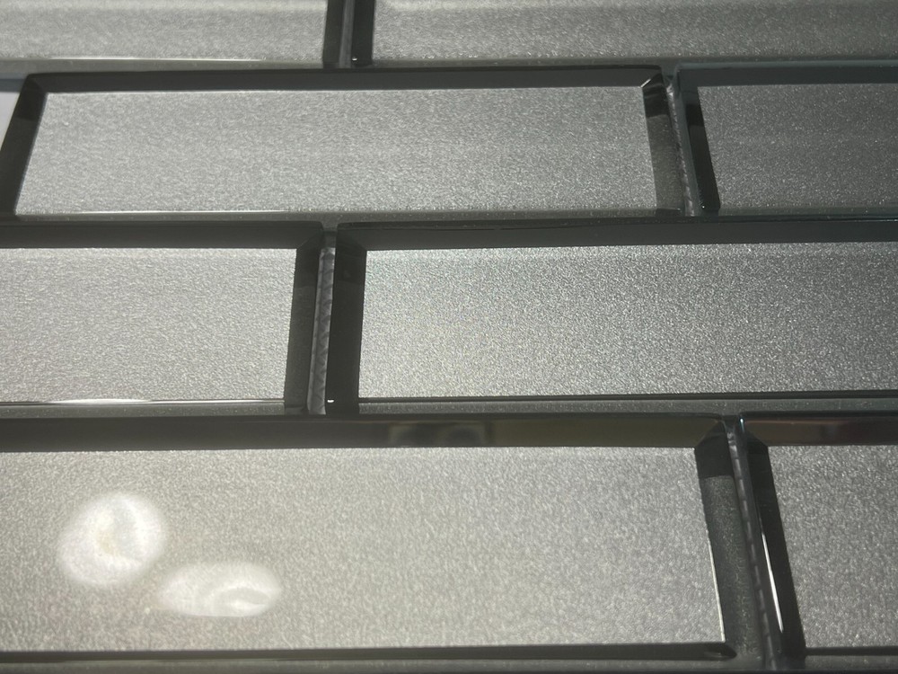 M28 Silver Glass Rectangle Mosaic Tile Kitchen Bathroom Backsplash, 7 sheets