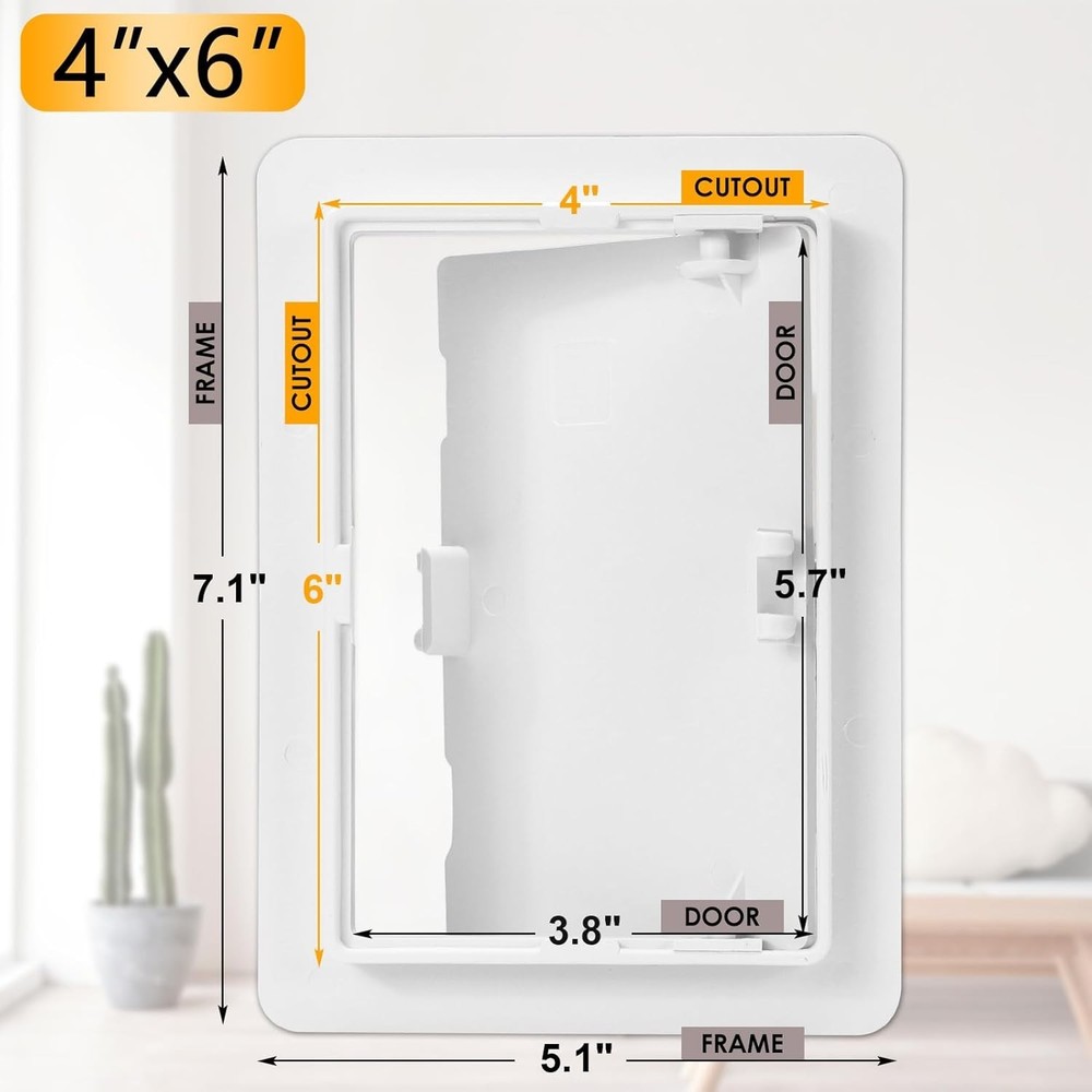 Self-Contained 4 X 6 Inch Hinged Access Door - Durable Polystyrene Design