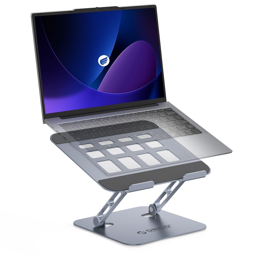 Height Adjustable Laptop Stand - Ergonomic Aluminum Riser for 17" Laptops, Folda