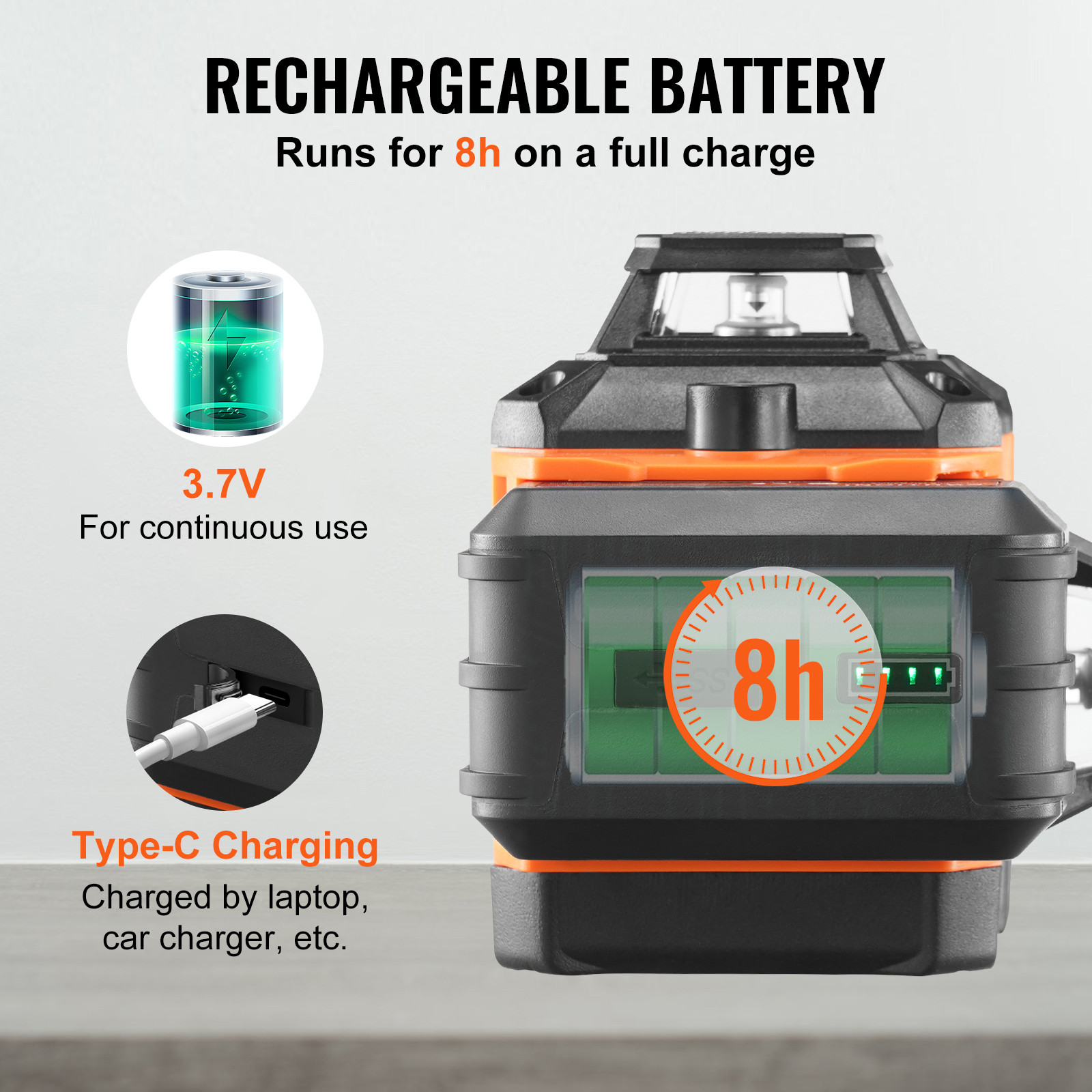 VEVOR Laser Level 100ft Green Cross Line Self Leveling High Accuracy Measuring