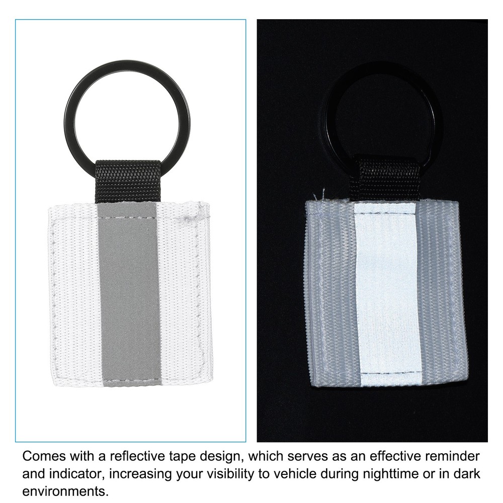 12 Pcs Reflective Keychain Tags, Reflective Zipper Pulls, White