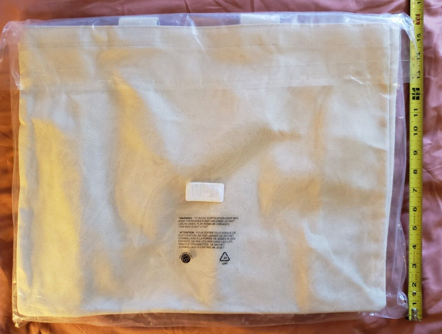 The Laundress - EVERYDAY TOTE BAG - 100% Cotton Canvas - 15" x 20" x 8" - NEW