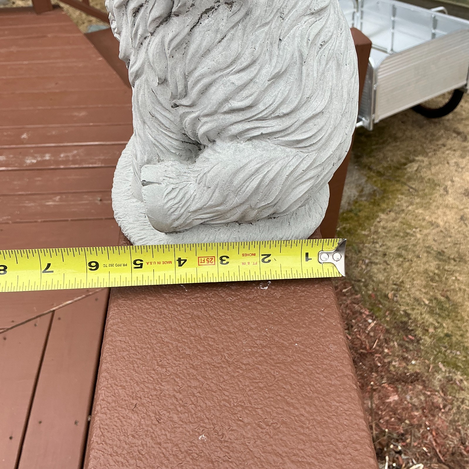 Sitting Highland Cow Statue 12'' Tall, Solid Concrete Statue