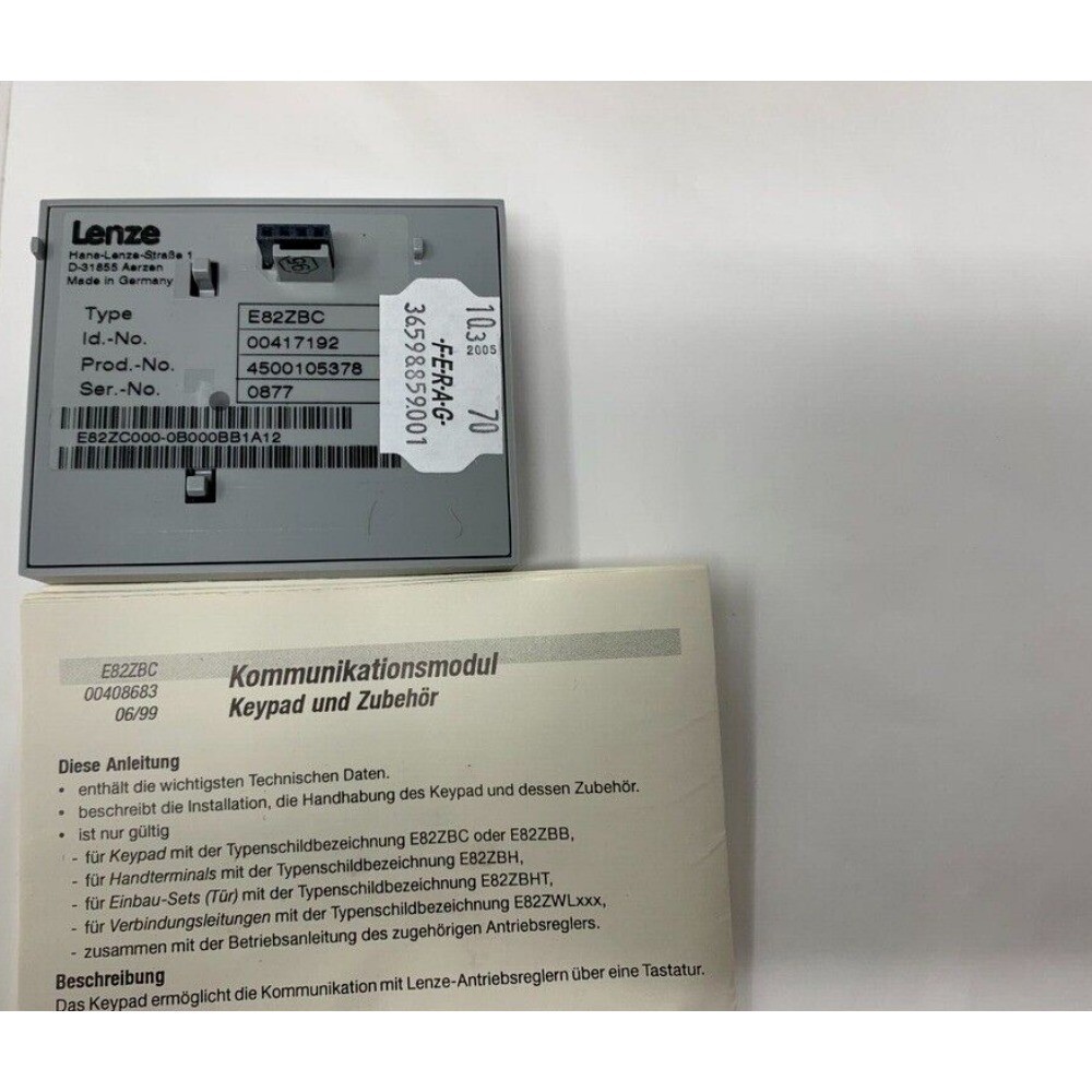 Lenze E82ZBC 8200 Inverter Operation Panel Keyboard Controller