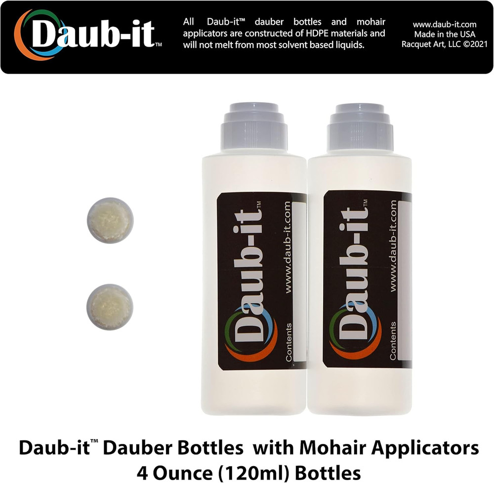 Daub-It Empty Bottles with Applicators - 4 Oz - Mohair Dauber - 2 Pack
