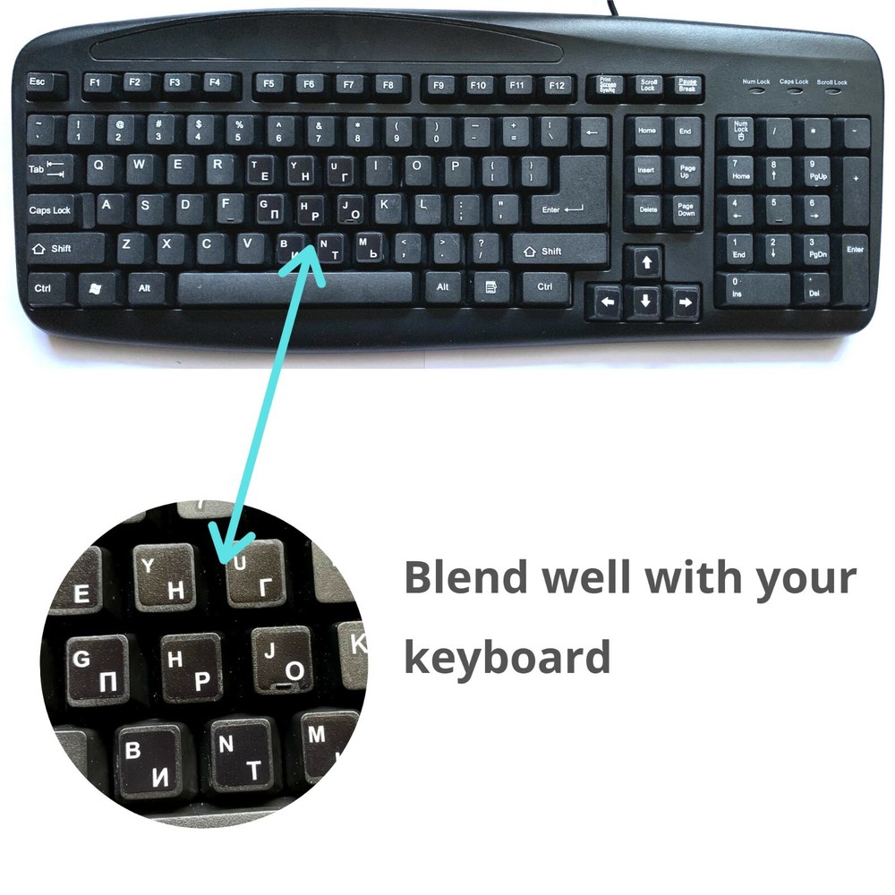 2 PCS Russian Keyboard Stickers Waterproof Replacement Computer Laptop Keyboard