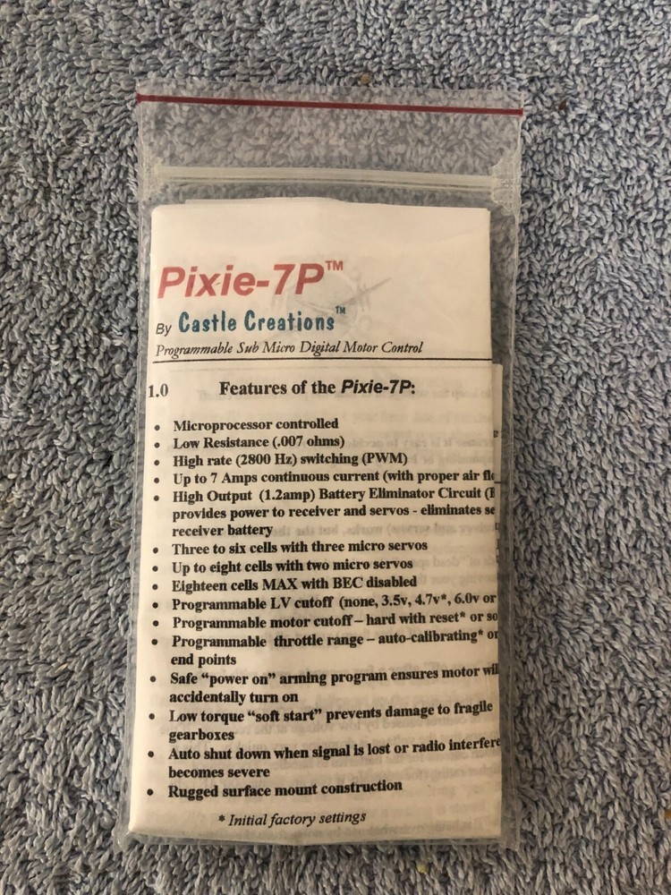 Castle Creations Pixie 7P Speed Control NIP FREE SHIPPING!
