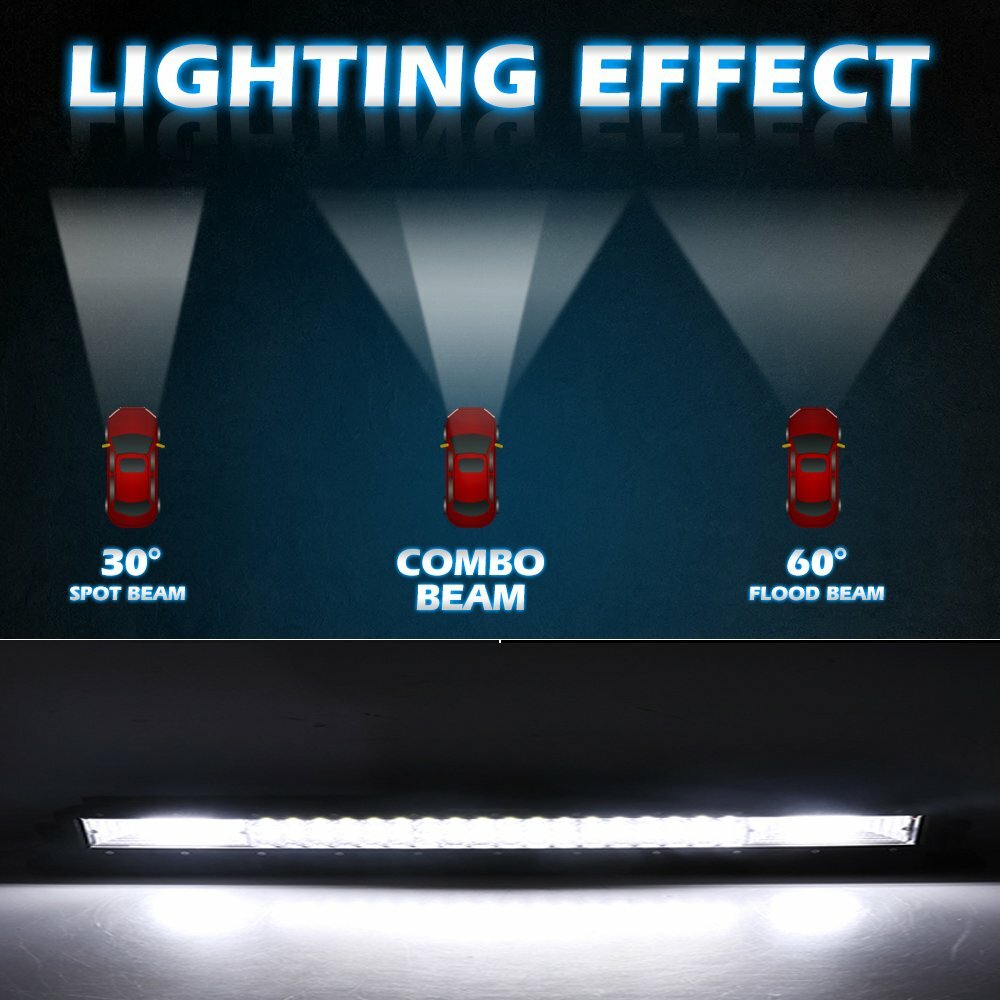 52'' LED Light Bar + 22'' + 4" Pods Combo Kit for Jeep Wrangler JK TJ JT Patriot