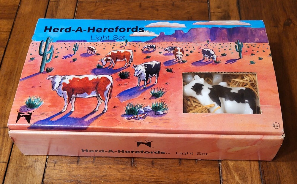 Light Set, Herd Pf Herefords Cows Primal Lite 1989 Vintage