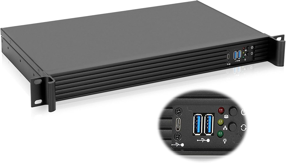 1U Compact Server/Desktop Mini-Itx Chassis - 9.84" Depth,Supports Mini-Itx Mothe