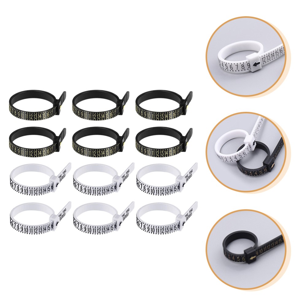 12 Pcs Finger Meter Reusable Size Ruler Gauge Ring Sizer Measuring Tool