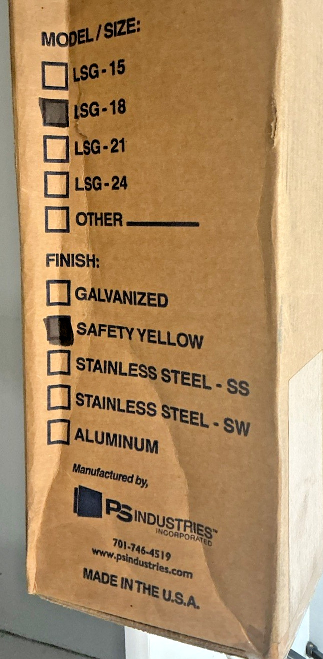 PS Industries Self Closing Ladder Safety Gate - LSG-18 in Safety Yellow - NEW