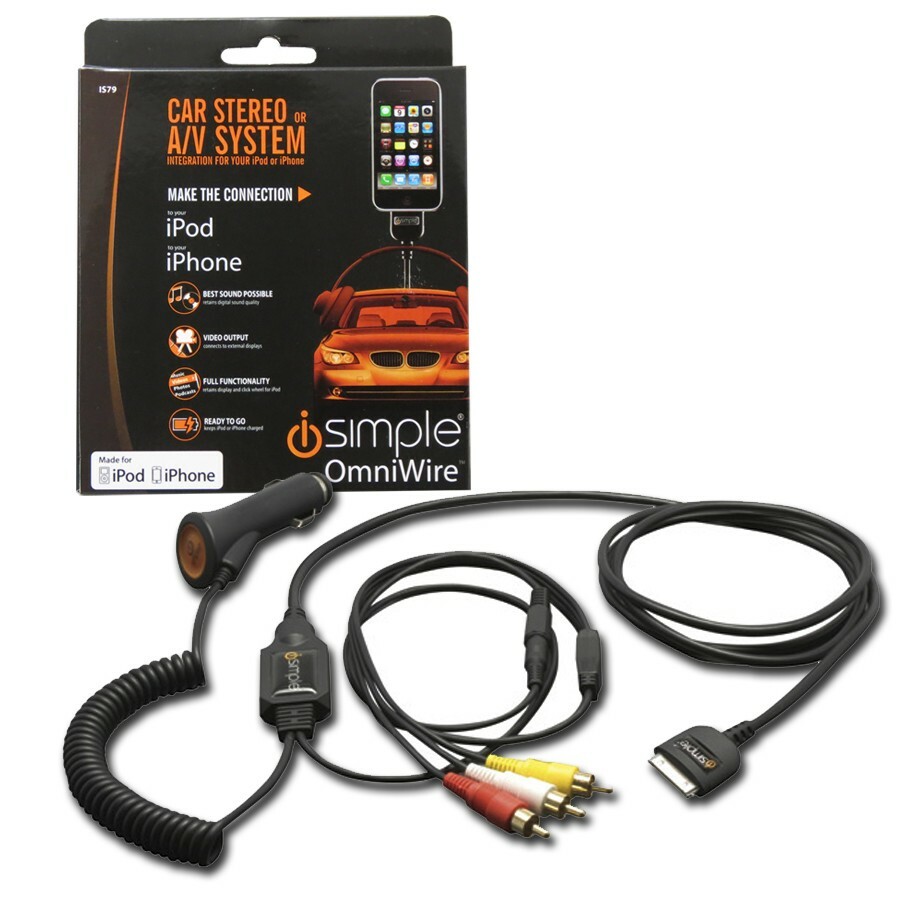ISIMPLE IS79 PLUG & PLAY IPOD/IPHONE INTERFACE W/ CHARGER INPUT & VIDEO ADAPTER